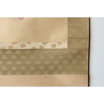 山口蓬春【罌粟】紙本扇面掛軸　Z379 