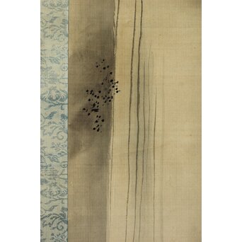 倣 狩野融川 狩野探信守道 合作【瀧鯉図】双幅掛軸　Z381 