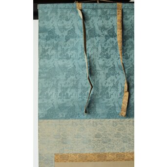 倣 狩野融川 狩野探信守道 合作【瀧鯉図】双幅掛軸　Z381 