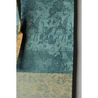 倣 狩野融川 狩野探信守道 合作【瀧鯉図】双幅掛軸　Z381 