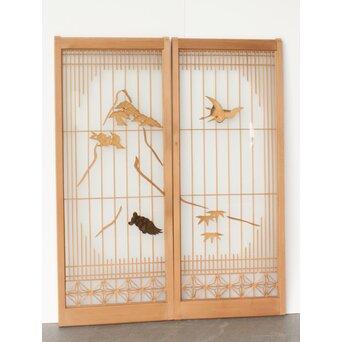 両面ガラス 吉祥紋書院 2枚1組　R0260