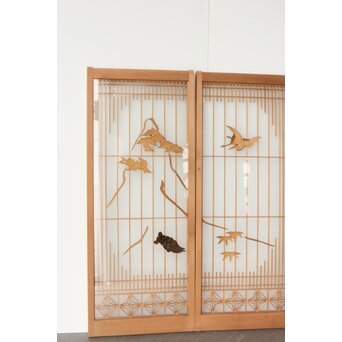 両面ガラス 吉祥紋書院 2枚1組　R0260 