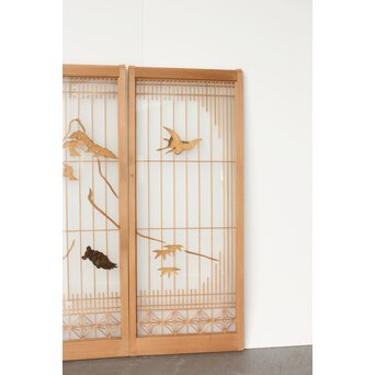 両面ガラス 吉祥紋書院 2枚1組　R0260 