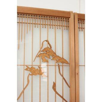 両面ガラス 吉祥紋書院 2枚1組　R0260 