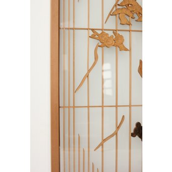 両面ガラス 吉祥紋書院 2枚1組　R0260 