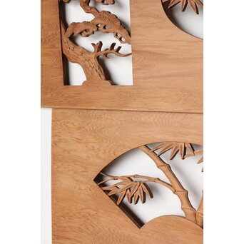 枠無 松竹梅欄 透かし欄間 2枚1組　R0262 