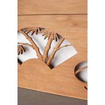 枠無 松竹梅欄 透かし欄間 2枚1組　R0262 