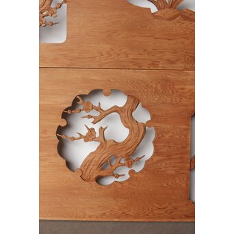 枠無 松竹梅欄 透かし欄間 2枚1組　R0262 