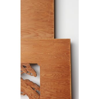 枠無 松竹梅欄 透かし欄間 2枚1組　R0262 