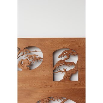 枠無 松竹梅欄 透かし欄間 2枚1組　R0262 