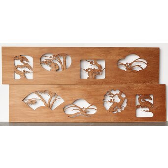 枠無 松竹梅欄 透かし欄間 2枚1組　R0262