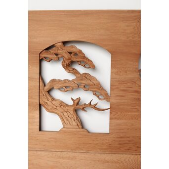 枠無 松竹梅欄 透かし欄間 2枚1組　R0262 