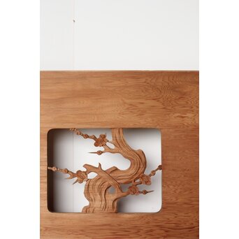 枠無 松竹梅欄 透かし欄間 2枚1組　R0262 