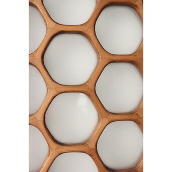 モダンデザイン 六角ガラス欄間　R0264 寄木の集合体