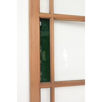 幅広 緑色ガラス戸 2枚1組　GD0153 