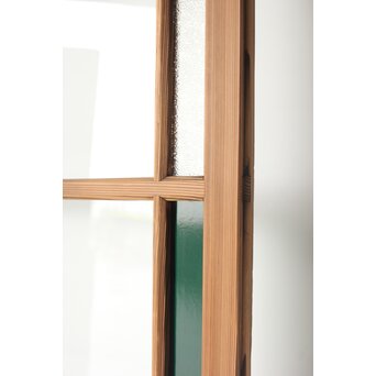 幅広 緑色ガラス戸 2枚1組　GD0153 