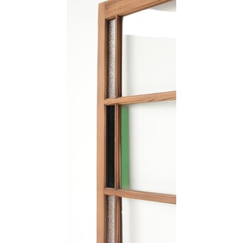 幅広 緑色ガラス戸 2枚1組　GD0153 