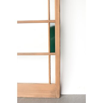 幅広 緑色ガラス戸 2枚1組　GD0153 