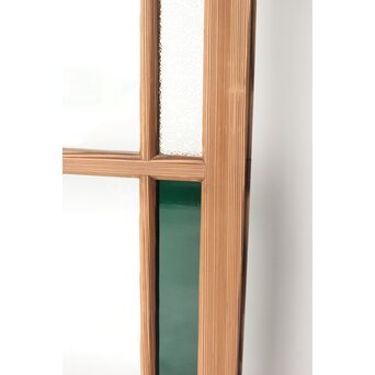 幅広 緑色ガラス戸 2枚1組　GD0153 