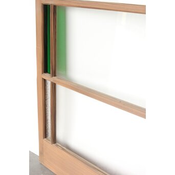 幅広 緑色ガラス戸 2枚1組　GD0153 