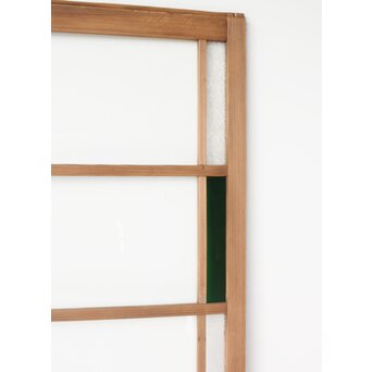 幅広 緑色ガラス戸 2枚1組　GD0153 