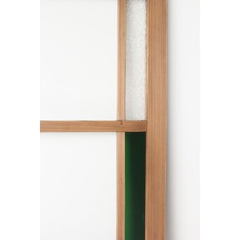 幅広 緑色ガラス戸 2枚1組　GD0153 