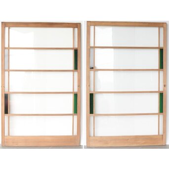 幅広 緑色ガラス戸 2枚1組　GD0153 ウラ