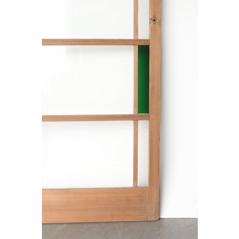 幅広 緑色ガラス戸 2枚1組　GD0153 