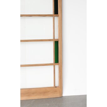 幅広 緑色ガラス戸 2枚1組　GD0153 