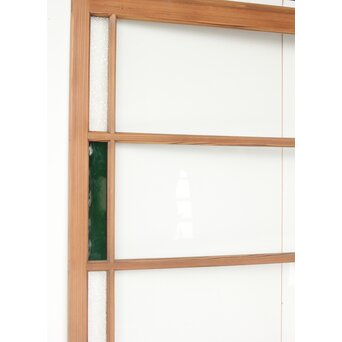 幅広 緑色ガラス戸 2枚1組　GD0153 