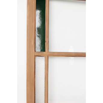 幅広 緑色ガラス戸 2枚1組　GD0153 