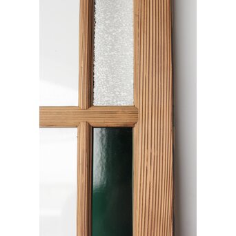 幅広 緑色ガラス戸 2枚1組　GD0153 