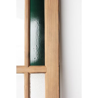 幅広 緑色ガラス戸 2枚1組　GD0153 