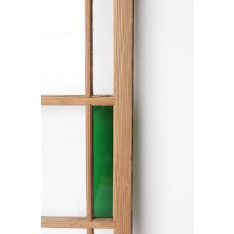 幅広 緑色ガラス戸 2枚1組　GD0153 