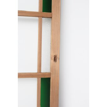 幅広 緑色ガラス戸 2枚1組　GD0153 