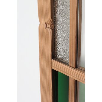 幅広 緑色ガラス戸 2枚1組　GD0153 