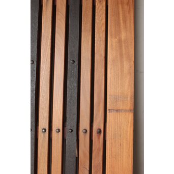 鉄板腰板 欅格子蔵戸　W085Y 