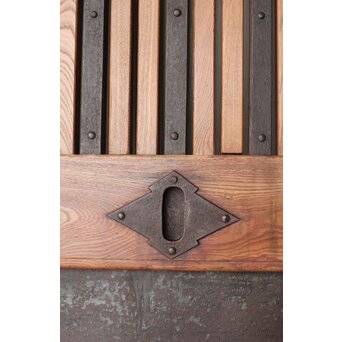 鉄板腰板 欅格子蔵戸　W085Y 