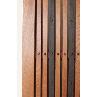 鉄板腰板 欅格子蔵戸　W085Y 