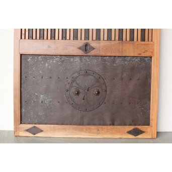 鉄板腰板 欅格子蔵戸　W085Y 