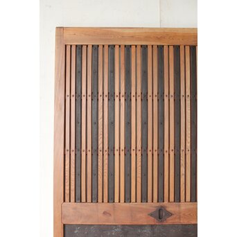 鉄板腰板 欅格子蔵戸　W085Y 