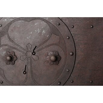 鉄板腰板 欅格子蔵戸　W085Y 