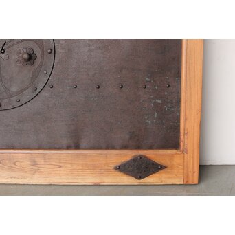 鉄板腰板 欅格子蔵戸　W085Y 