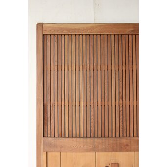 鉄板腰板 欅格子蔵戸　W085Y 