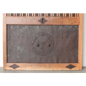 鉄板腰板 欅格子蔵戸　W085Y 