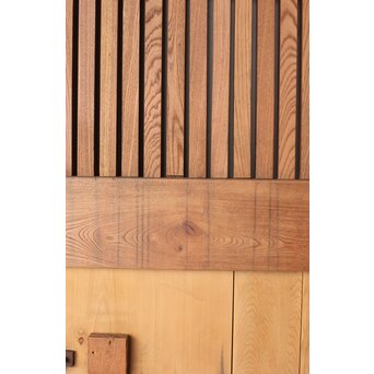 鉄板腰板 欅格子蔵戸　W085Y 