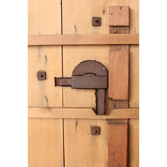 鉄板腰板 欅格子蔵戸　W085Y 