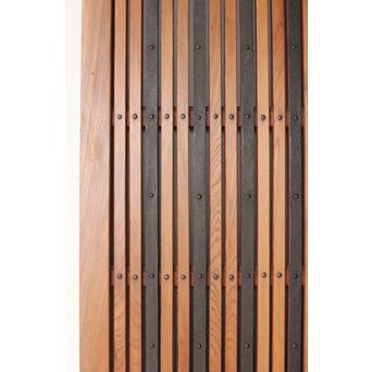 鉄板腰板 欅格子蔵戸　W085Y 