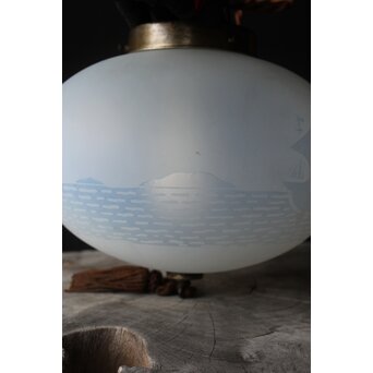 南蛮船 オパールセントガラス オーバル照明　A064 