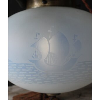 南蛮船 オパールセントガラス オーバル照明　A064 